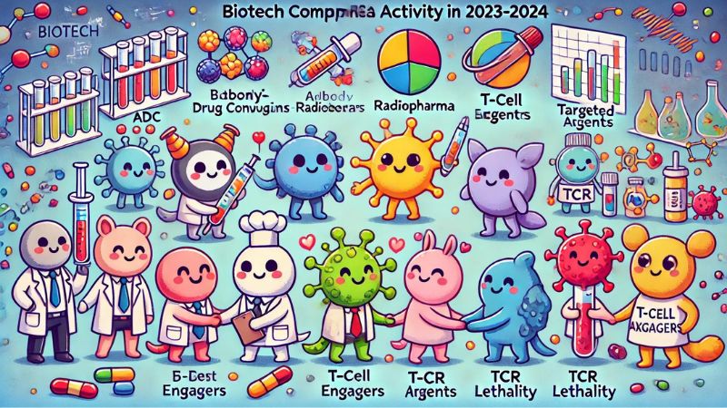 2023年〜2024年のがん領域におけるM&A活動の分布